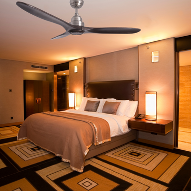 Satin Nickel Finish with Solid Wood Blades ( Walnut ) No Light